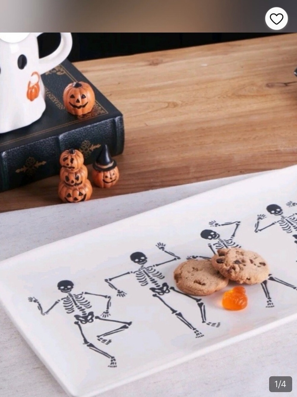 White Halloween Skeleton Serving Platter - Festive Home Dining Serveware